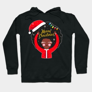 Black Cute Girl Santa Hoodie